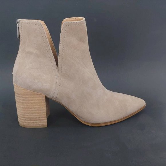 Steve Madden Shoes - Steve Madden Womens Darci Ankle Boots Booties Beige Leather Block Heel Zip 11 M